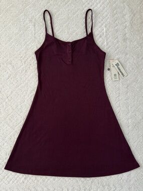 NWT No Boundaries Burgundy Ribbed Cami Mini Dress